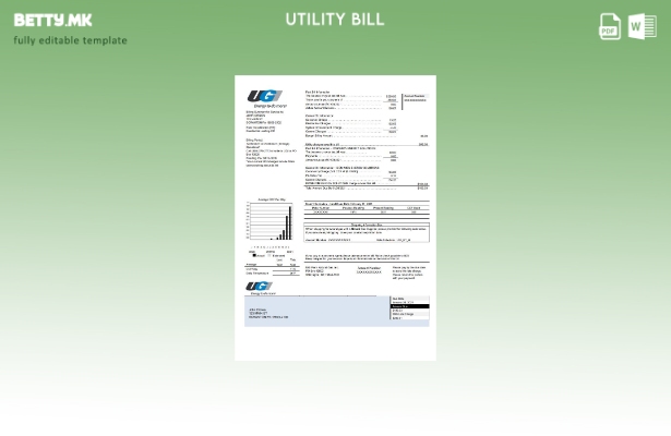 Модерен стил на USA Pennsylvania UGI Utilities шаблон за комунални сметки